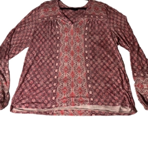 Lucky Brand V-Neck Blouse Large - Picture 2 of 10